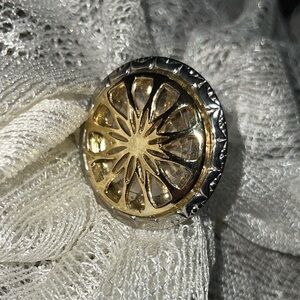 Vintage Gold and Silver Decorative scarf clip